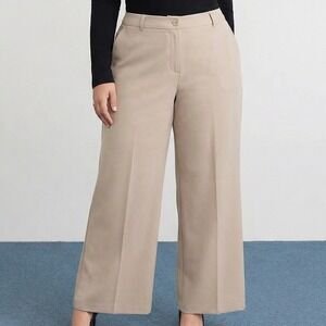 Shape Benefits by Chadwicks Dress Pants Women 20W Tan Excellent Wide Leg Stretch